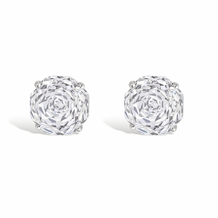 La Rose Gallica White Floral Stud Earrings