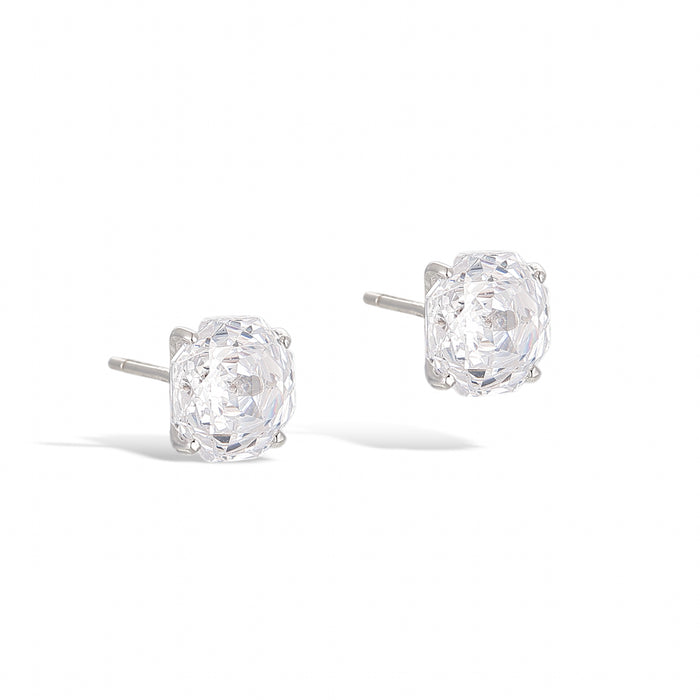 La Rose Gallica White Floral Stud Earrings