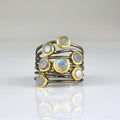 Labradorite multi stone ring - mixed metal