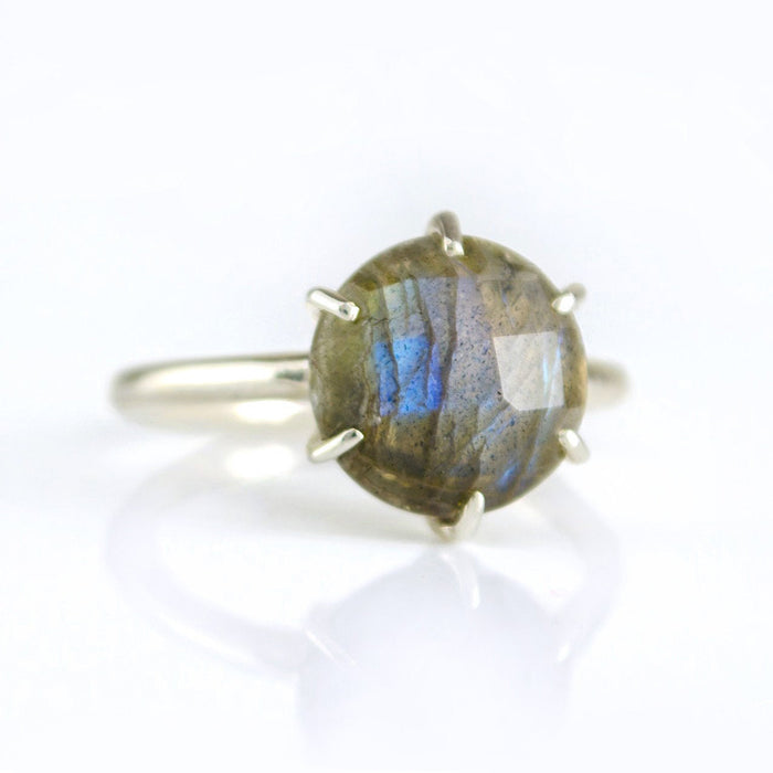 Labradorite Round Prong Set Ring