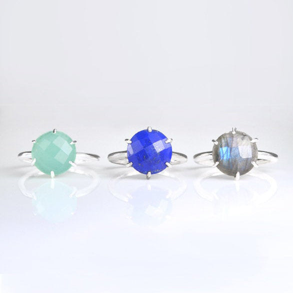Labradorite Round Prong Set Ring