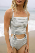 Lacee Top | Sage Modest Tie Scrunch Top