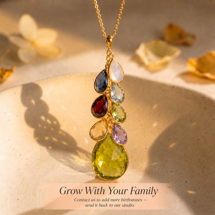 Large Teardrop Birthstone Bezel Pendant Addition [18x25]