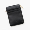Lauren Wallet | Ebony Vegan Leather Slim Zip Card Holder