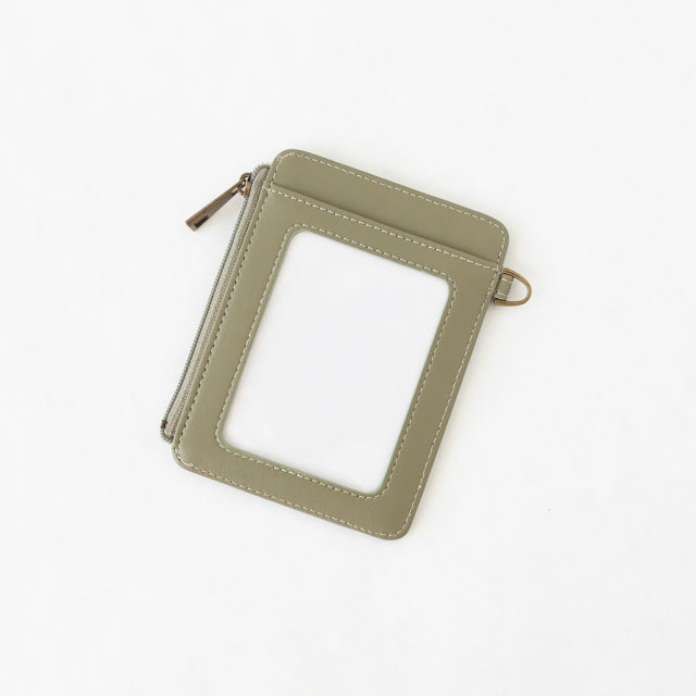 Lauren Wallet | Matcha Vegan Leather Slim Zip Card Holder RFID