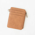 Lauren Wallet | Saddle Vegan Leather Slim Zip Card Holder RFID