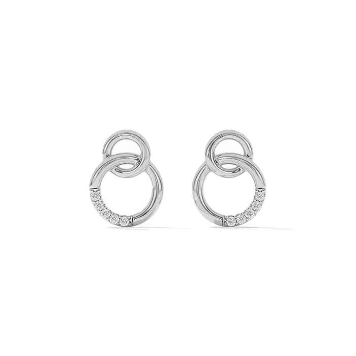 Laurianne 18K Gold Double Circle Drop Earrings