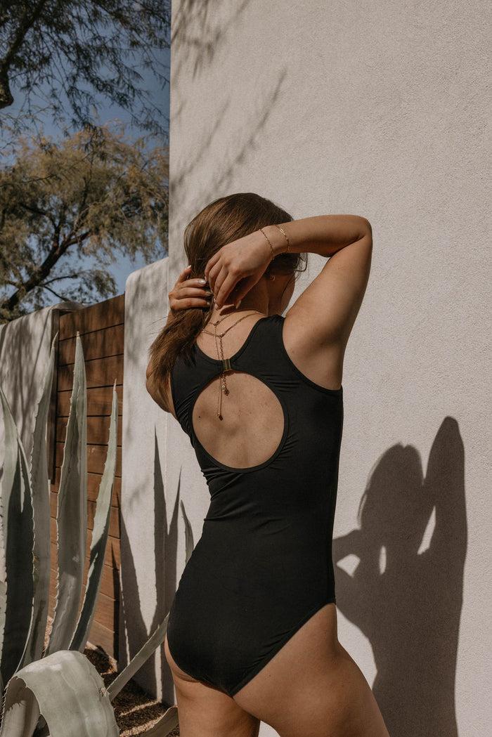 Lilly One Piece | Black Clip Back Swimsuit