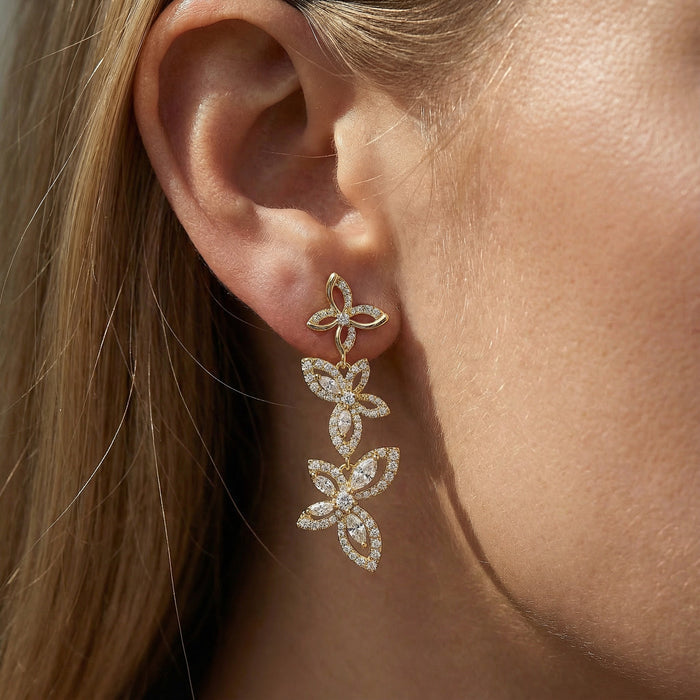 Limenitis 14K Gold Butterfly Earrings