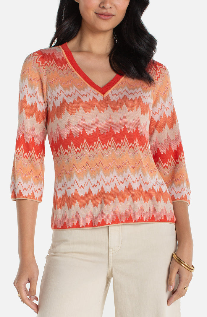 Liverpool 3/4 Sleeve V-Neck Sweater