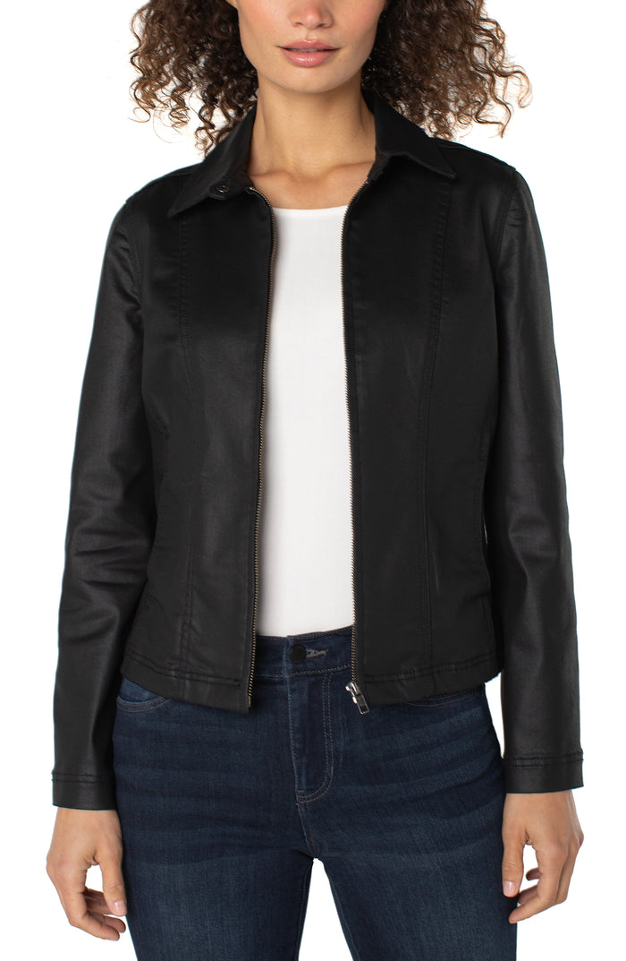 Liverpool 90's Zip Front Jacket (Black Coated)