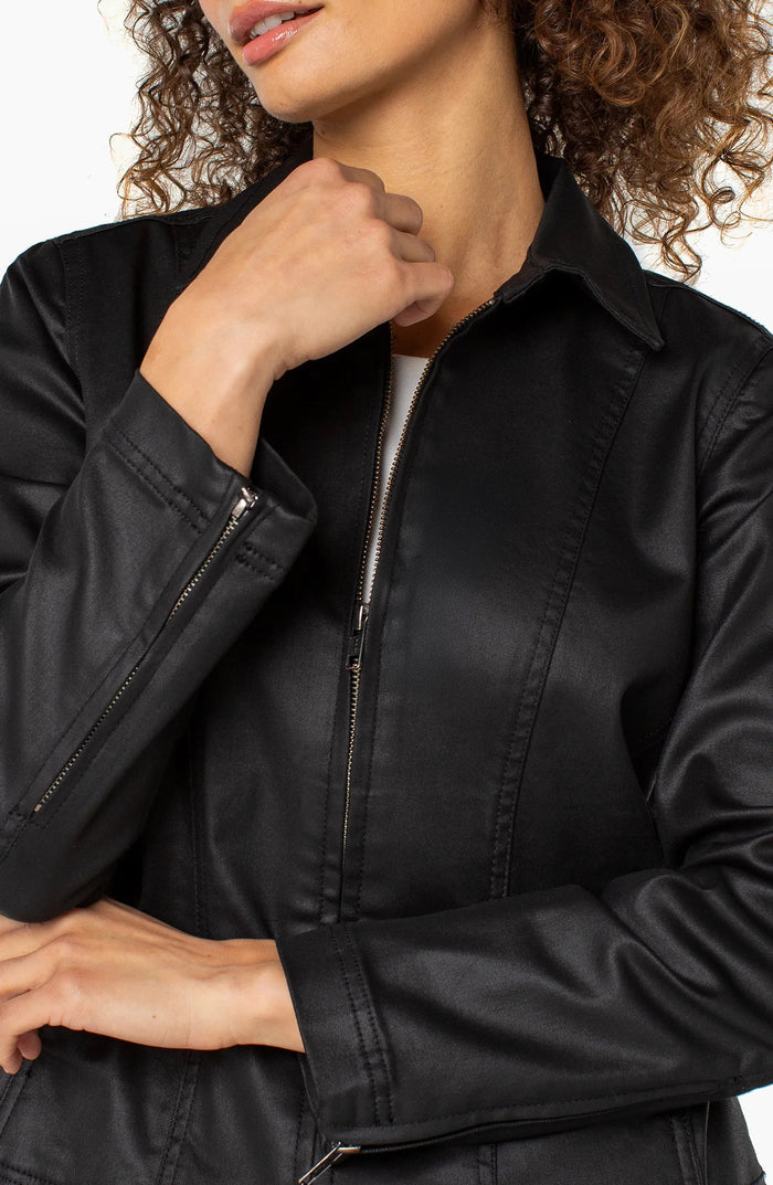 Liverpool 90's Zip Front Jacket (Black Coated)