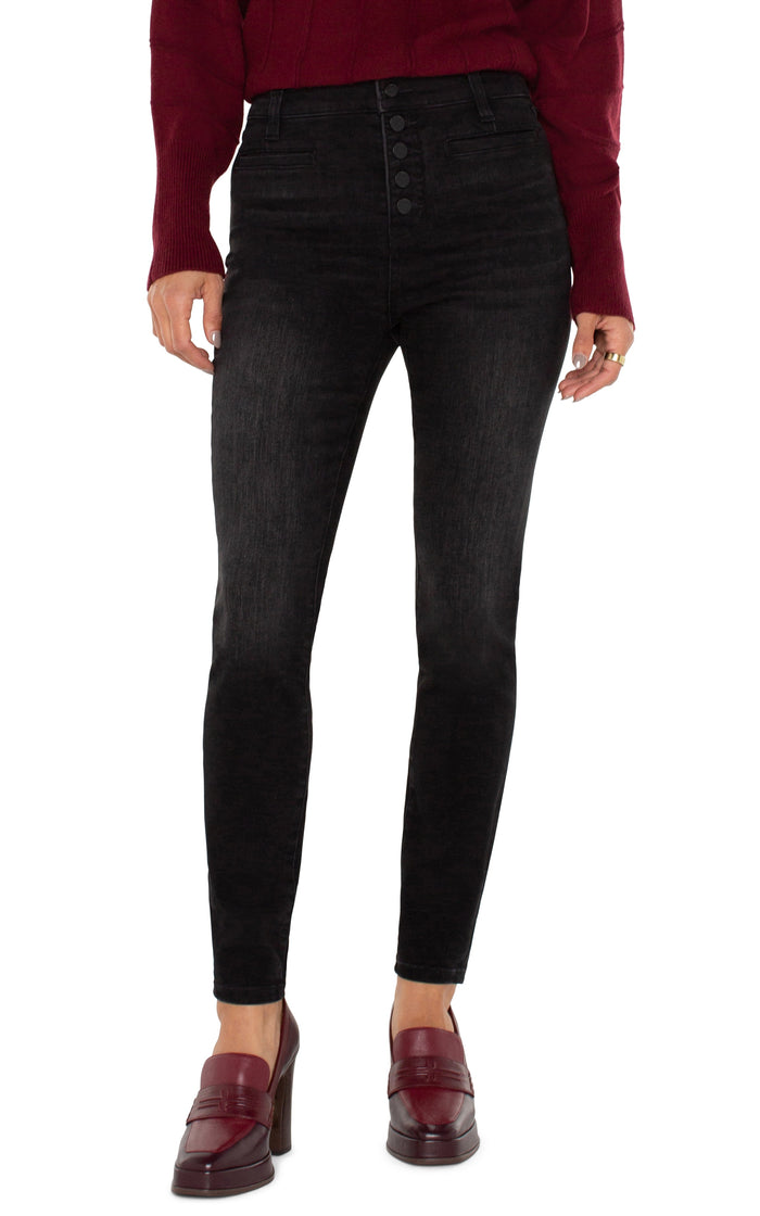 Liverpool Abby High Rise Skinny Button Fly with Welt Pockets (28" inseam) (Lost Creek)