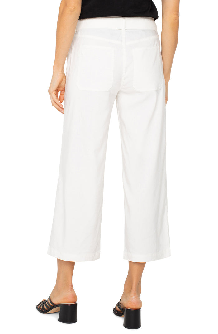 Liverpool Belted Wide Leg Crop (25" Inseam)