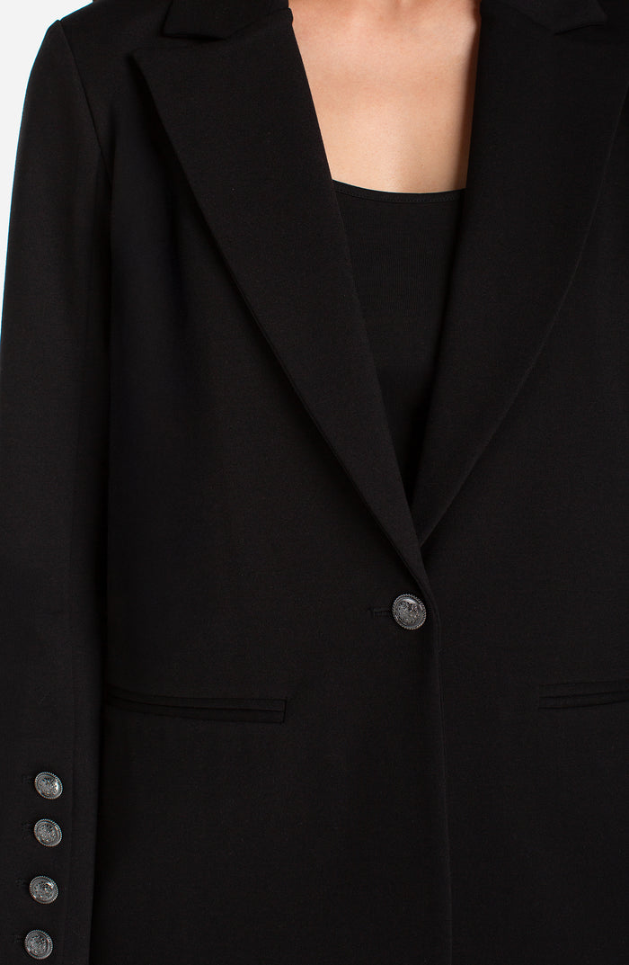 Liverpool Blazer with Button Sleeves (Black)