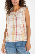 Liverpool Cap Sleeve Dolman Embroidered Woven Top