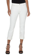 Liverpool Charlie Crop Skinny Rolled Cuff 24" inseam (Bone White)