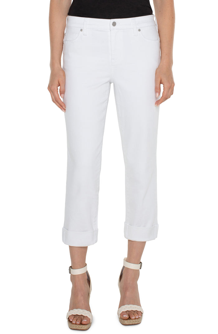 Liverpool Charlie Crop Skinny Rolled Cuff (Bright White)