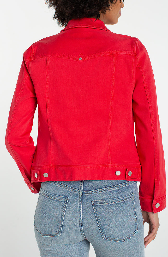 Liverpool Classic Jean Jacket (Cherry Rose)