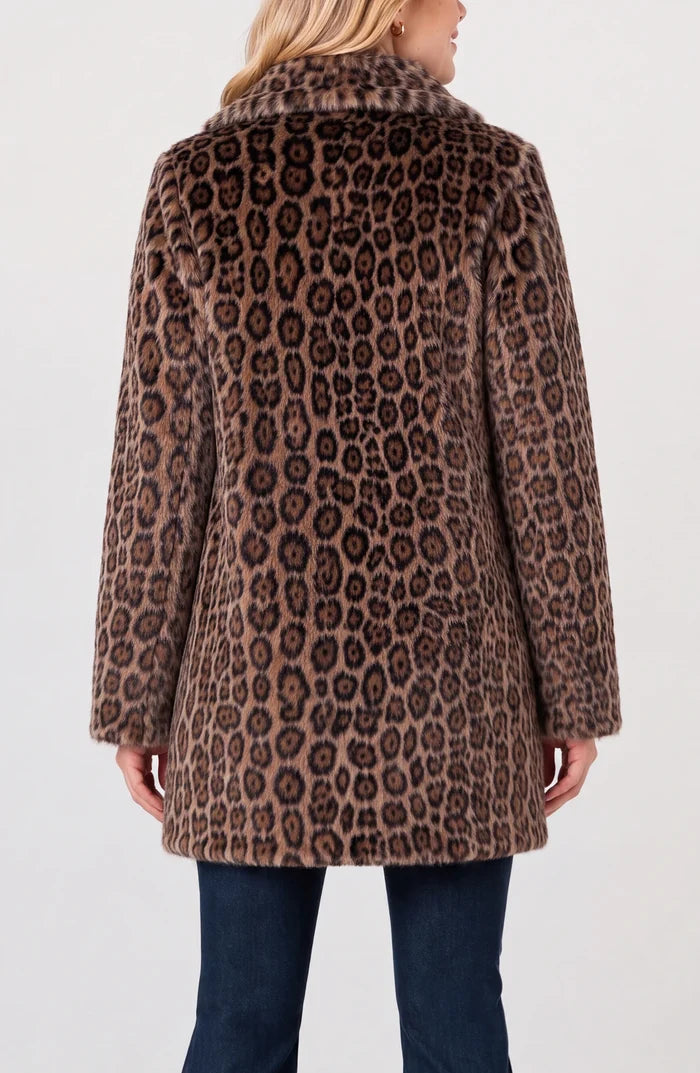 Liverpool Collared Faux Fur Coat