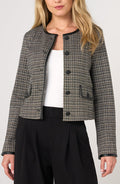 Liverpool Collarless Lady Jacket W/ Faux Leather Trim