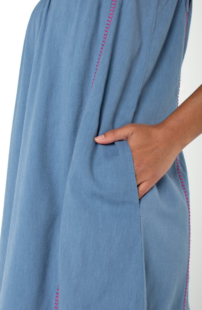 Liverpool Flutter Sleeve V-Neck Woven Dress