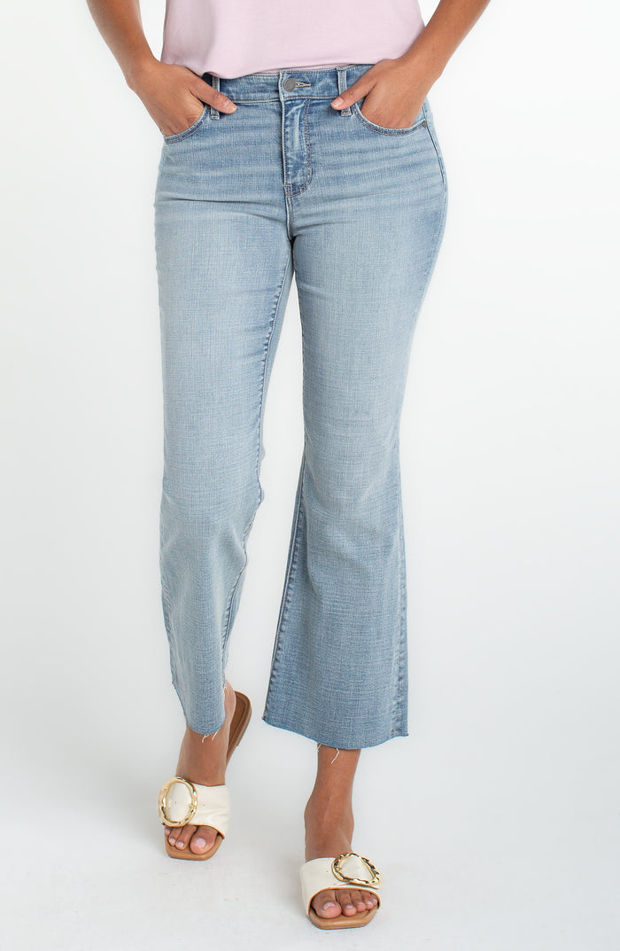 Liverpool Hannah Crop Flare W/ Cut Hem (25.5" inseam)