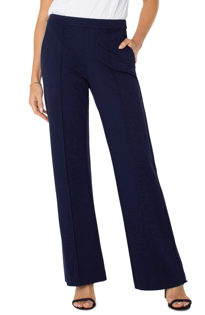 Liverpool Kayla Pull on Wide Leg Trouser (31" Inseam) (Cadet Blue)