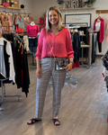 Liverpool Kelsey Trouser (Grey Blush Plaid)