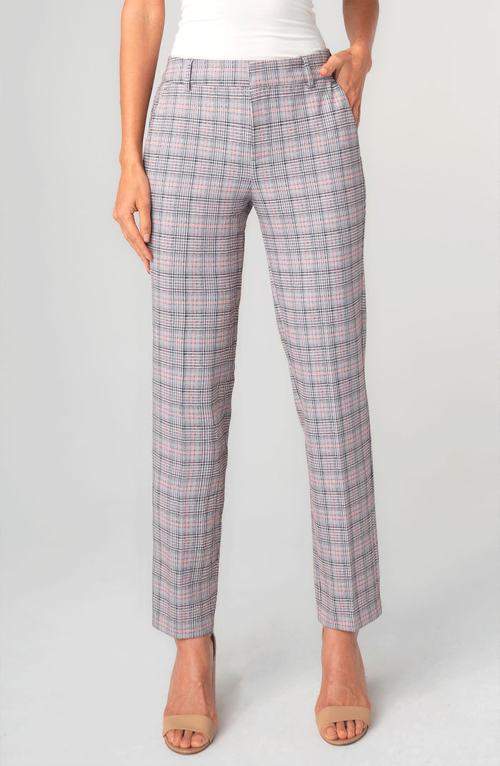 Liverpool Kelsey Trouser (Grey Blush Plaid)