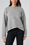 Liverpool Long Sleeve Crewneck Sweater W/ Cream Tulip Hem