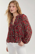 Liverpool Long Sleeve Woven Blouse W/ Pintucks