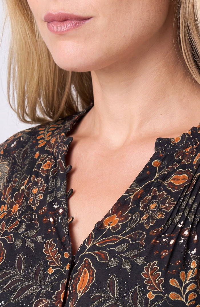 Liverpool Long Sleeve Woven Blouse W/ Pintucks