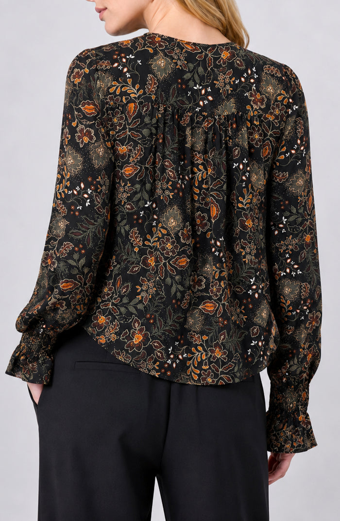 Liverpool Long Sleeve Woven Blouse W/ Pintucks