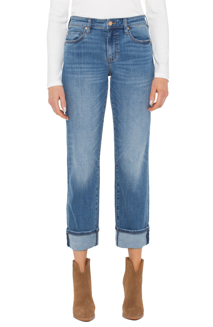 Liverpool Marley Girlfriend Cuffed (30" unrolled, 27" rolled inseam) (Campus)
