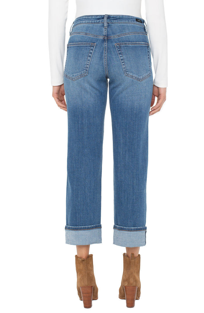 Liverpool Marley Girlfriend Cuffed (30" unrolled, 27" rolled inseam) (Campus)