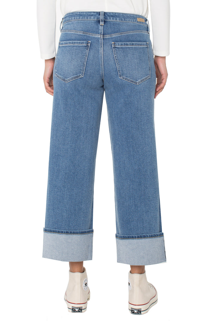Liverpool Morgan Cuffed Wide Leg (27" inseam cuffed) (Klamath)