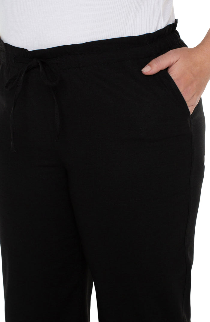 Liverpool Pull on Tie Waist Wide Leg (Black)