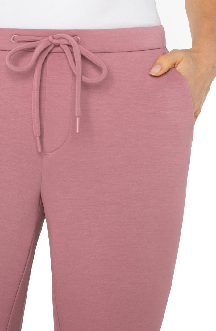 Liverpool Pull-on Wide Leg Crop Trouser (25" inseam) (Dried Lavender)