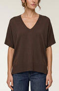 Liverpool Short Sleeve V-Neck Dolman Popover Sweater (Java)