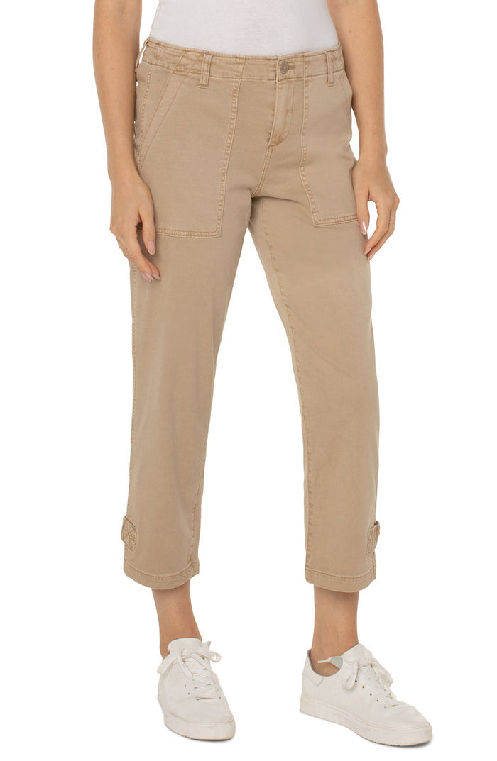 Liverpool Utility Crop Cargo w Cinched Leg (biscuit tan)