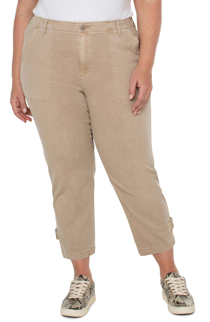 Liverpool Utility Crop Cargo w Cinched Leg (biscuit tan)