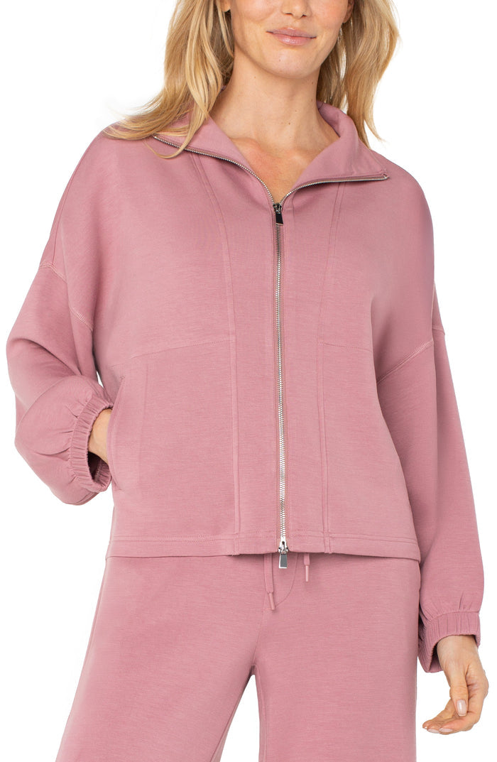 Liverpool Zip Up Funnel Neck Jacket (Dried Lavender)