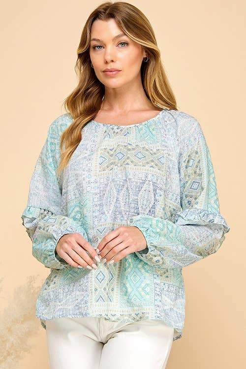 Long Sleeve Floral Blouse