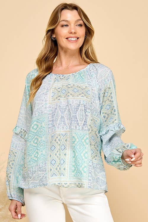 Long Sleeve Floral Blouse
