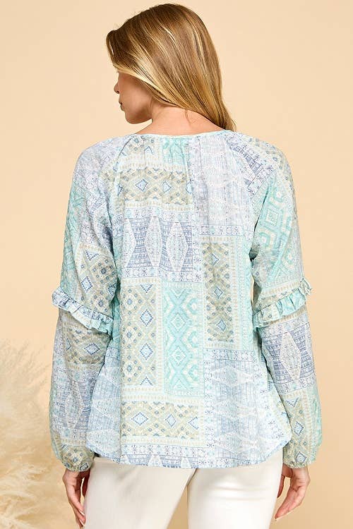 Long Sleeve Floral Blouse