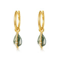 Lovina Green Moss Teardrop Earrings