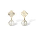 Lucinda 14K Gold Trèfle Pearl Drop Earrings