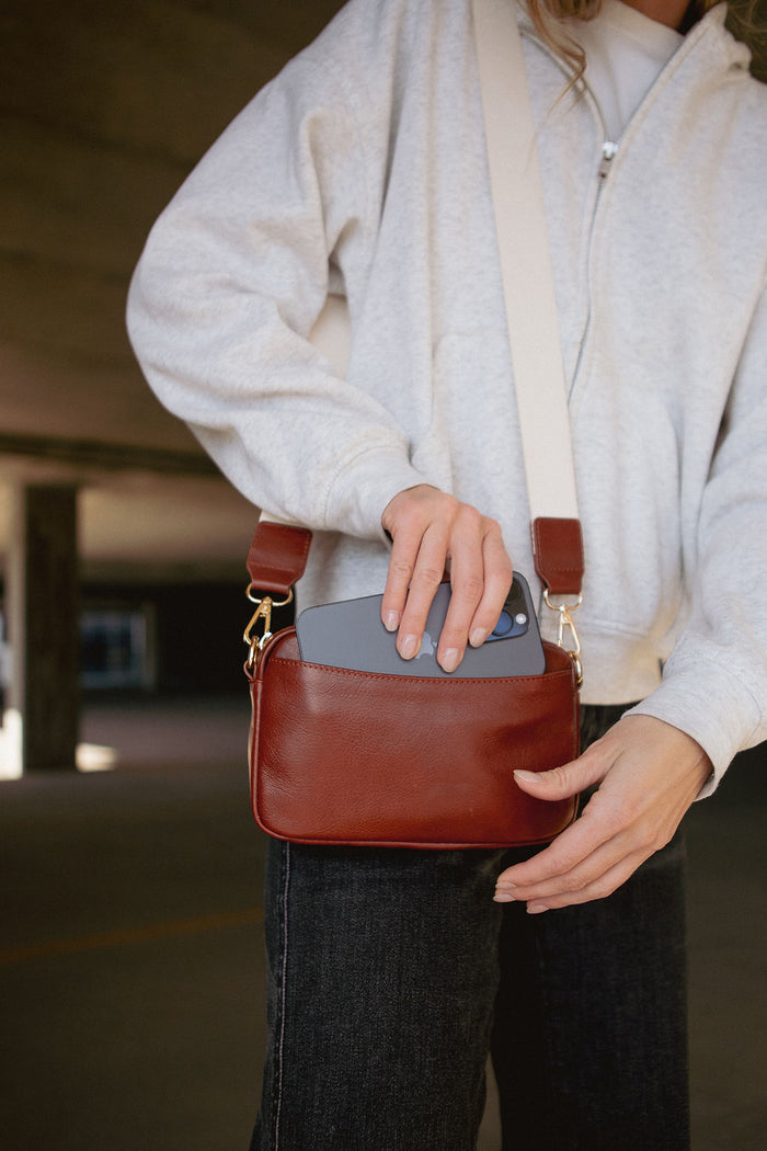 Mabel Genuine Leather Bag |  Phone Crossbody Bag