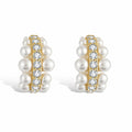 Maëva White Pearl C-Hoop Earrings